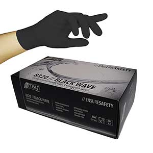 Nitras Nitril Black Wave puderfrei  (100 Stück)