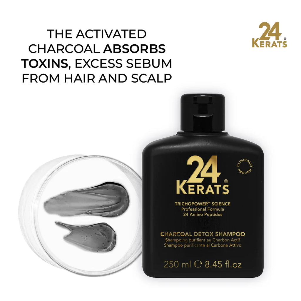 24 Kerats Charcoal Detox Shampoo 250 ml / 1000 ml